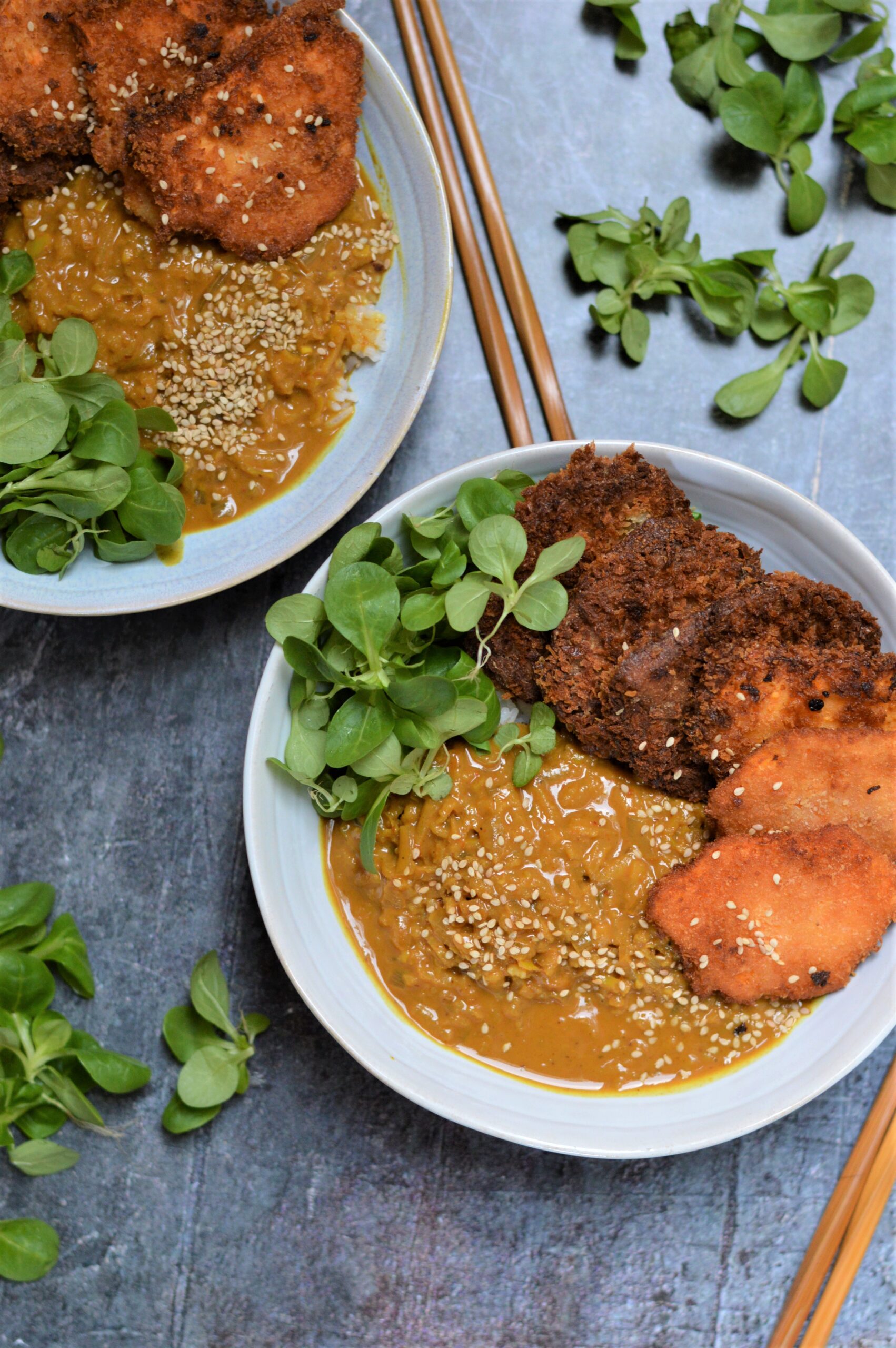 Katsu curry m. seitan & sød kartoffel Vegansk for alle